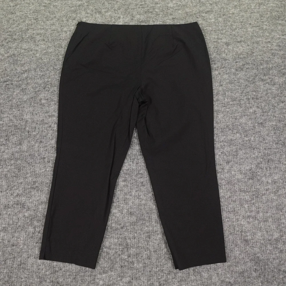 Lafayette 148 Stanton Pants Womens 16 Black Slim Tapered Stretch Cotton‎